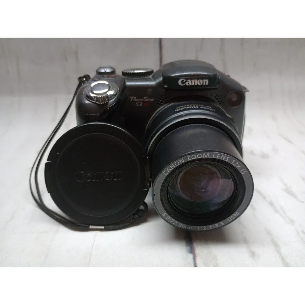 Canon PowerShot S3 IS Black 6.0MP Digital Camera As Is For Parts Only